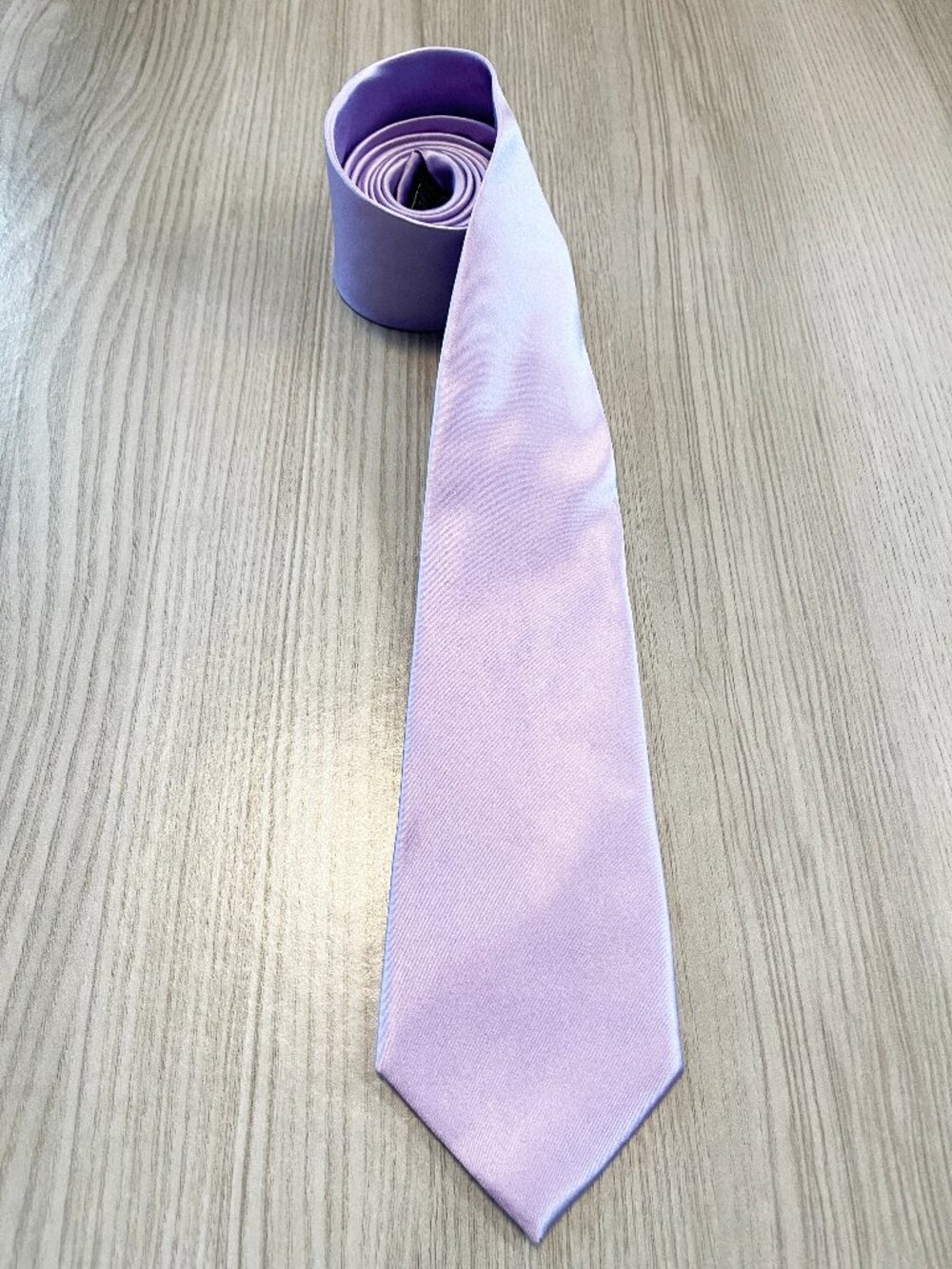 Nordstrom Men’s Shop 100% XL Silk Tie Lavender Purple Solid Satin Necktie